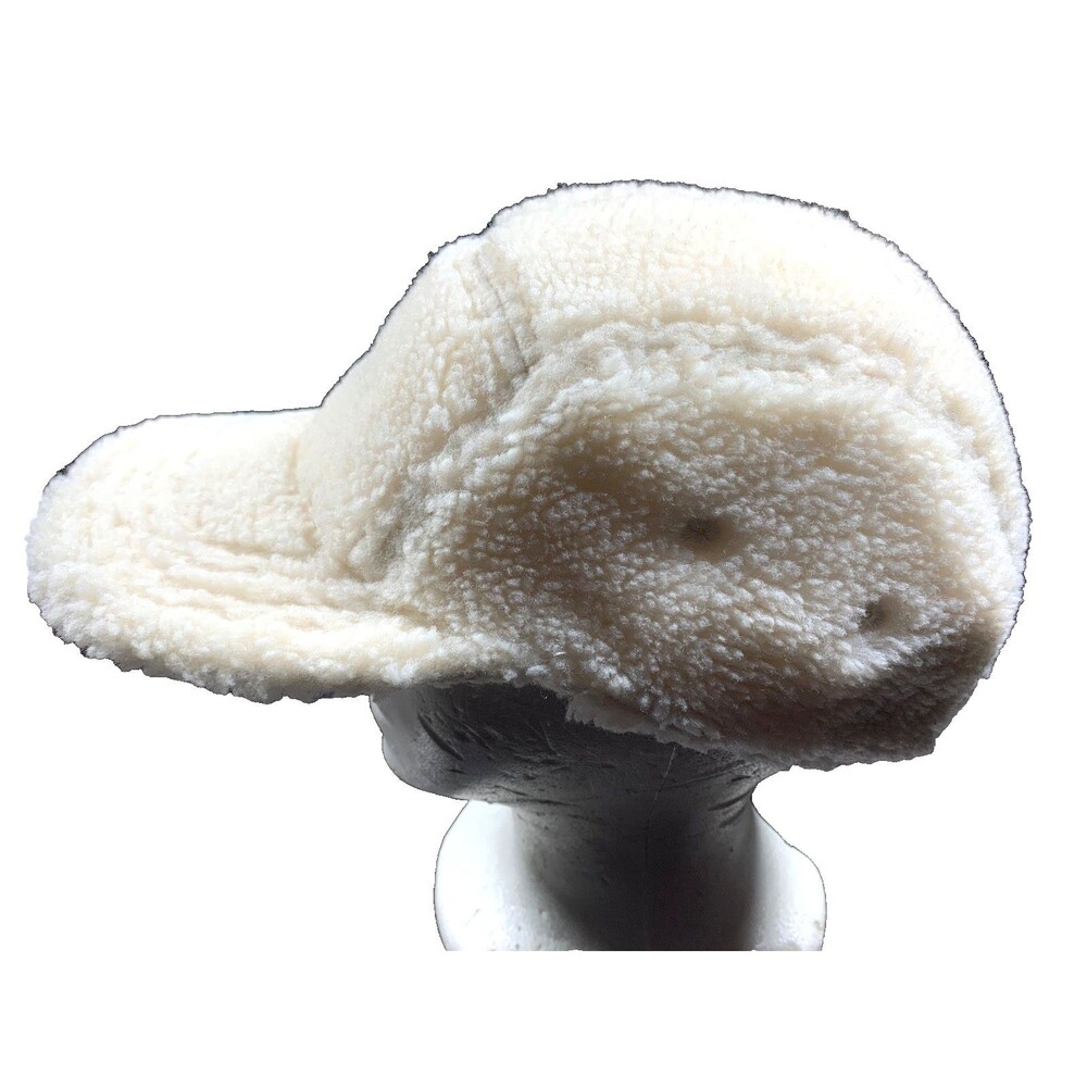 Varley Soft White Sherpa Baseball Cap Sonia Wool Blend Embroidered Logo Hat - Picture 2 of 6